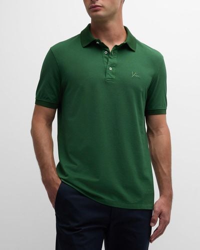 Isaia Cotton Pique Polo Shirt - Green