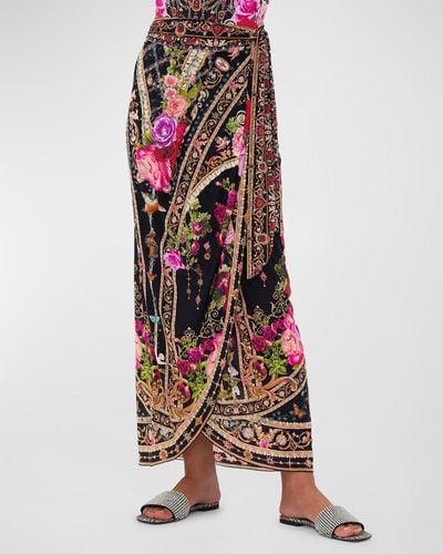 Camilla Reservation For Love Draped Long Sarong Coverup - Multicolor