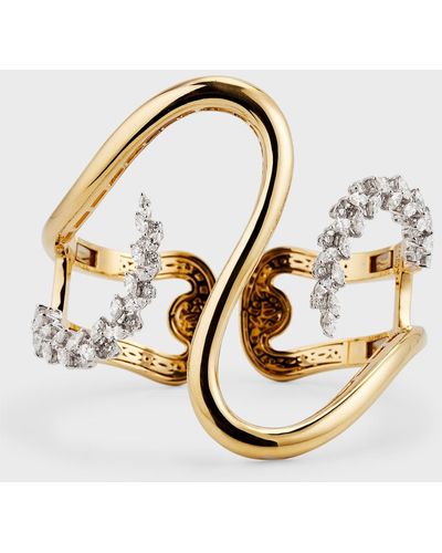 YEPREM 18k Yellow Gold Round And Marquise Diamond Bracelet - Metallic