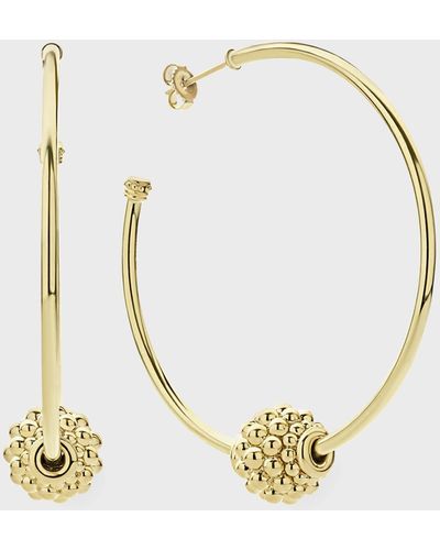 Lagos Caviar 18k Gold Hoop Earrings, 50mm - Metallic