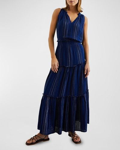 Rails Loulou Metallic Striped Maxi Dress - Blue