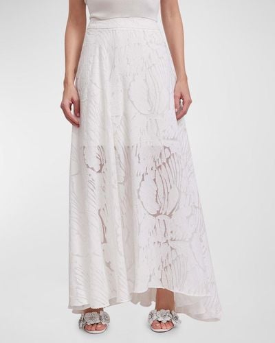 Anne Fontaine Marbre Burnout Handkerchief Maxi Skirt - White