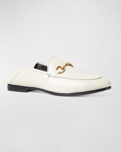 Gucci Brixton Leather Horsebit Loafers - White