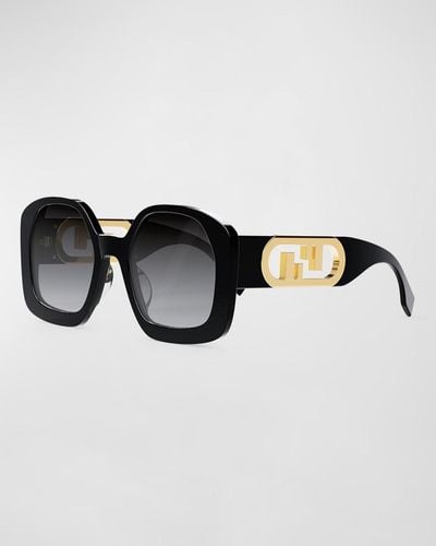 Fendi Ff Square Acetate Sunglasses - Black