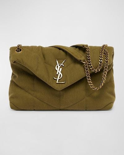Saint Laurent Lou Toy Ysl Puffer Crossbody Bag - Green