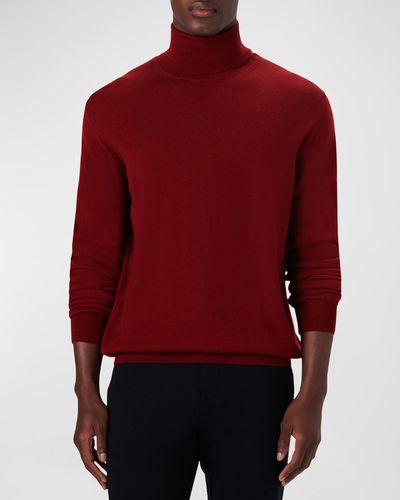 Bugatchi Premium Merino Wool Turtleneck Sweater - Red