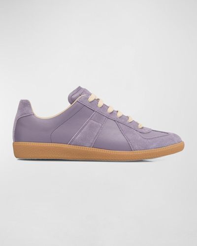 Maison Margiela Replica Leather Low-Top Sneakers - Purple