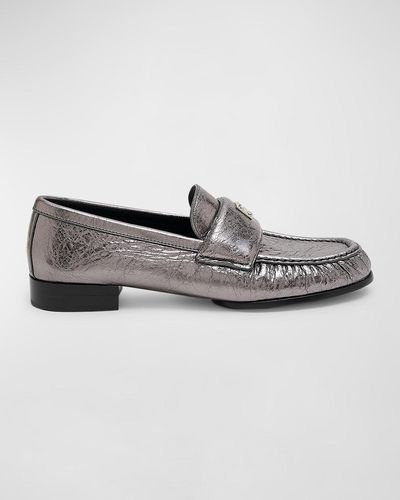Givenchy 4G Metallic Medallion Loafers - Gray