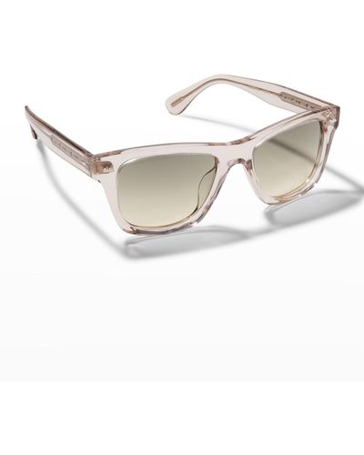 Brunello Cucinelli & Oliver Peoples Oliver Sun Gradient Lens Square Sunglasses - White