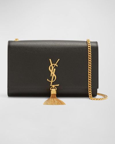 Saint Laurent Kate Medium Tassel Ysl Wallet On Chain - Black