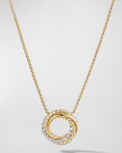 David Yurman Crossover Pendant Necklace With Diamonds - Metallic