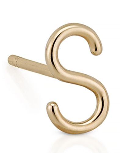 Sarah Chloe Amelia 14k Gold Initial Single Stud Earring - Metallic