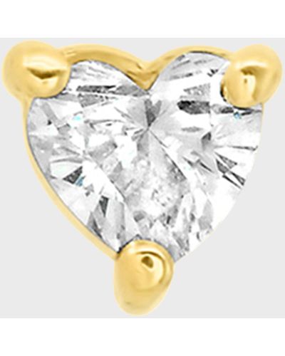 Jennifer Meyer Heart-cut Diamond Stud Earring, Single - Metallic