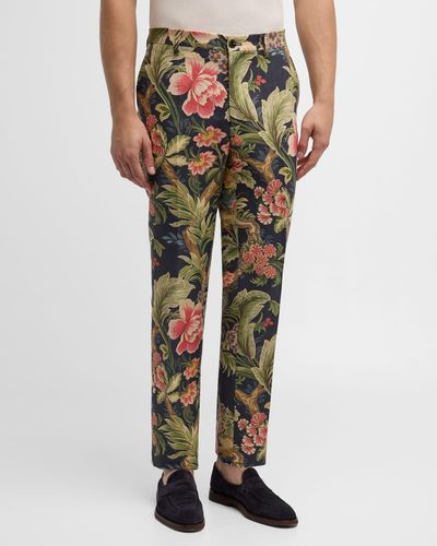 Etro Floral-Print Pants - Multicolor