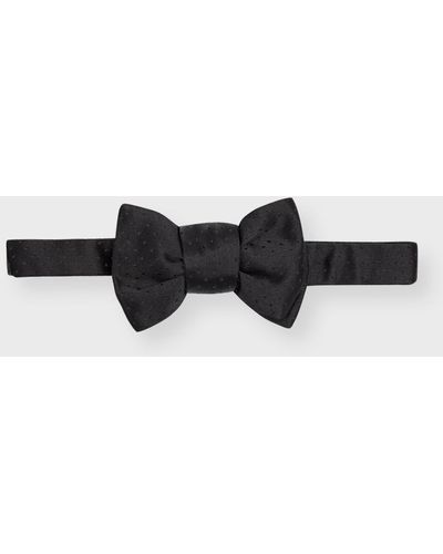 Charvet Satin Tonal Pattern Bow Tie - Black