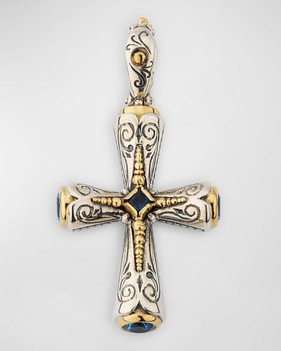 Konstantino And Deep Spinel Cross Pendant - Metallic