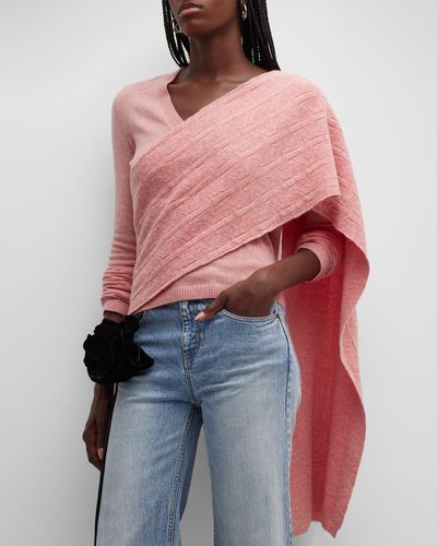 Hellessy Colt Cashmere Sweater With Shoulder Scarf - Red