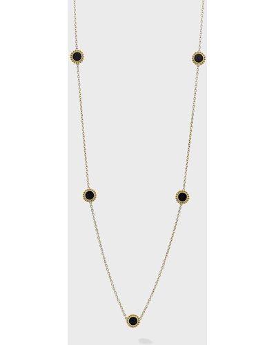 Lagos 18k Covet Onyx 7mm Round 7-station Necklace, 32"l - Multicolor