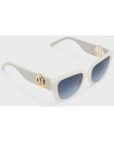 Marc Jacobs Cut-Out Logo Acetate Butterfly Sunglasses - Blue