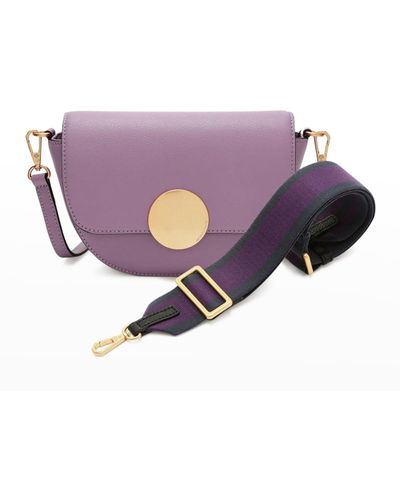 orYANY Lottie Saddle Leather Crossbody Bag - Purple