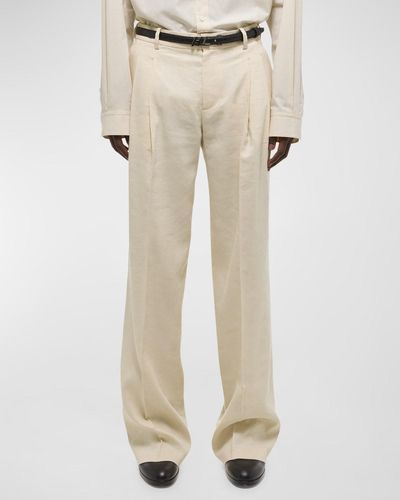 Helmut Lang Double-Pleated Pants - Natural