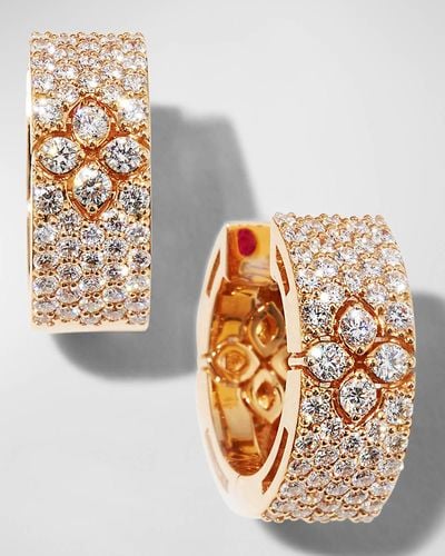 Roberto Coin 18k Rose Gold Love In Verona Diamond Pave Earrings - Metallic
