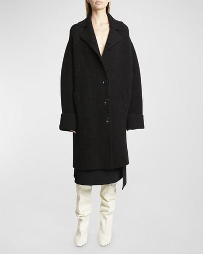 Proenza Schouler Ruth Alpaca Single-Breasted Long Coat - Black