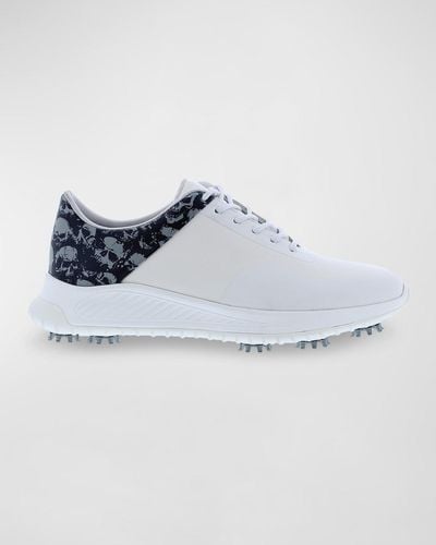 Robert Graham Crockett Leather Golf Sneakers W/ Spikes - Blue