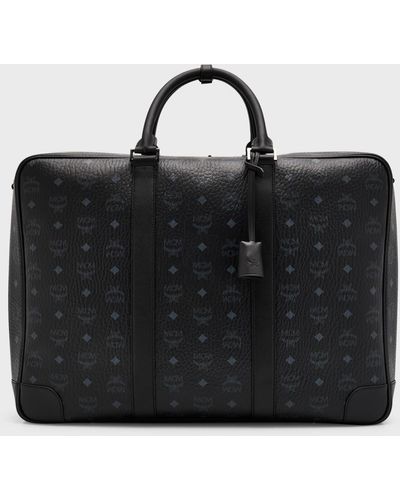 MCM Ottomar Suitcase In Visetos - Black