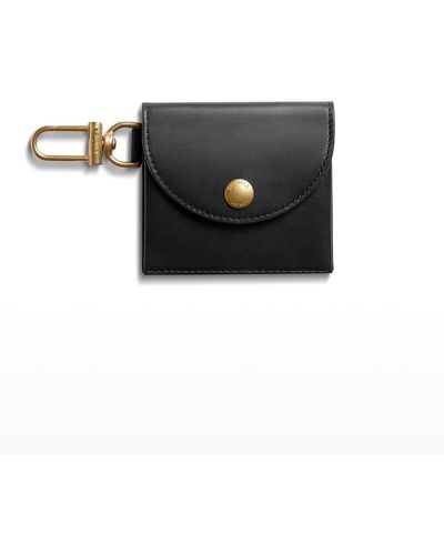 Shinola Birdy Leather Keychain Card Case - Black