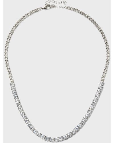 Golconda by Kenneth Jay Lane Round Cubic Zirconia And Chain Necklace, 5.0Tcw - White