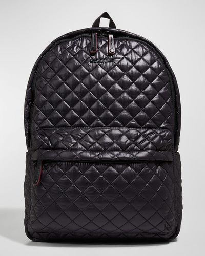 MZ Wallace Metro Deluxe Quilted Nylon Backpack - Black