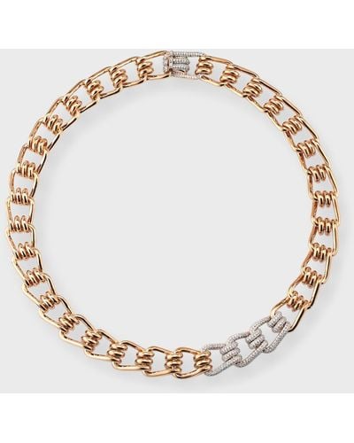 WALTERS FAITH 18k Rose Gold Huxley Diamond Coil Link Necklace - Metallic
