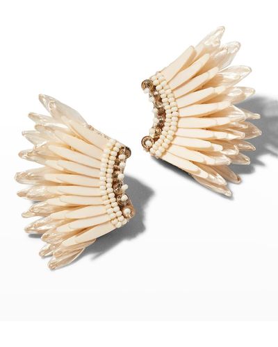 Mignonne Gavigan Mini Raffia Madeline White Earrings - Natural