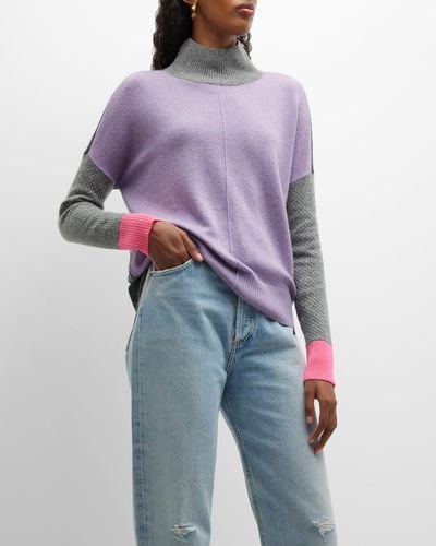 Lisa Todd High Ambition Colorblock Cashmere Sweater - Blue