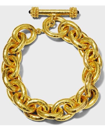 Elizabeth Locke Heavy Oval Link 19k Gold Bracelet - Yellow