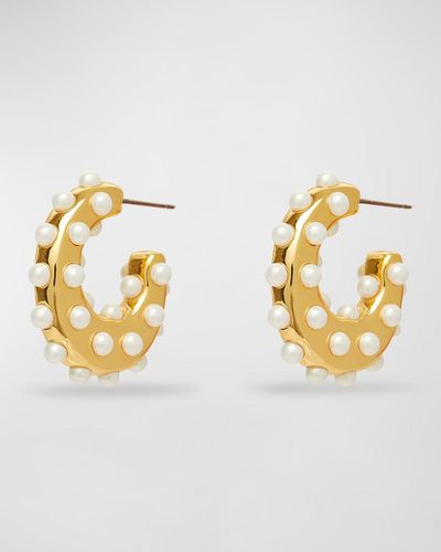 Lele Sadoughi Archer Mini Hoop Earrings - Metallic