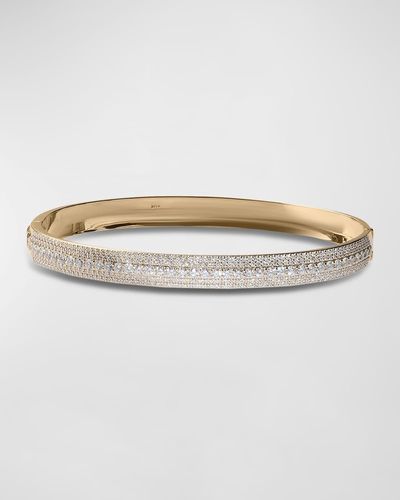Lana Jewelry Curved Mega Flawless Hinge Diamond Bangle, Size 6 - Natural