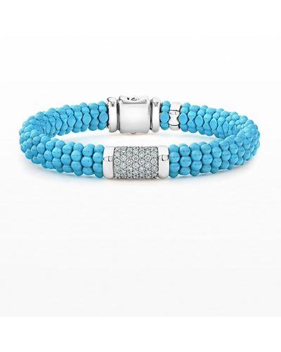 Lagos Blue Caviar 7-link Diamond Station Bracelet