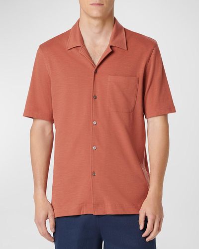 Bugatchi Pocket Camp Shirt - Orange