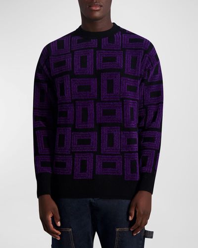Karl Lagerfeld Geometric Textured Sweater - Blue