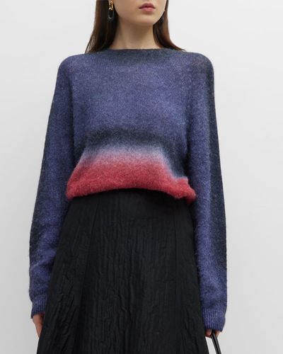 Emporio Armani Ombre Crewneck Alpaca-blend Sweater - Blue
