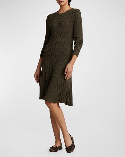Polo Ralph Lauren Cable-Knit Sweater Dress - Black