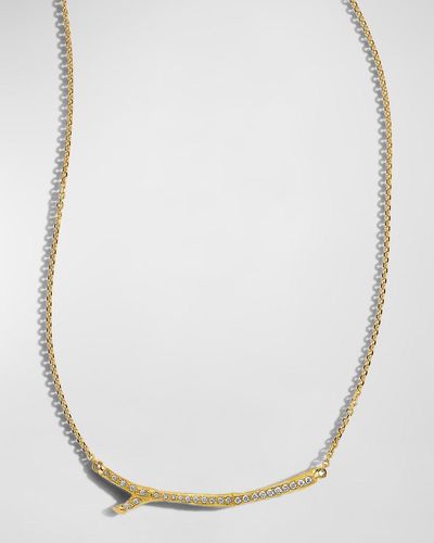 Mimi So Wonderland Small Twig Necklace With Pave - White