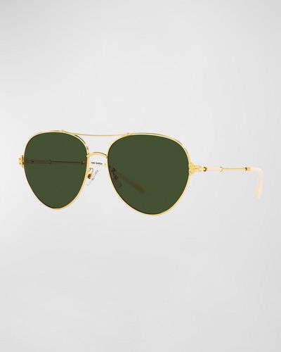 Tory Burch 58mm Pilot Sunglasses - Green