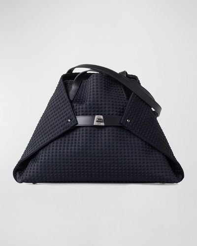 Akris Ai Small Fabric Shoulder Tote Bag - Blue