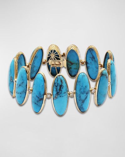 Stephen Dweck Turquoise And Diamond Bracelet - Blue