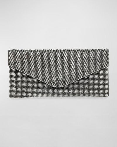 Judith Leiber Envelope Beaded Clutch Bag - Gray