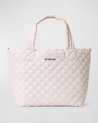 MZ Wallace Metro Deluxe Small Quilted Tote Bag - Natural