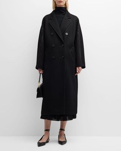Max Mara Madame Double-Breasted Oversized Coat - Black